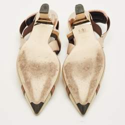 مملوكة مسبقًا حذاء كعب عالي فندي متعدد الألوان قماش وشبكة كوليبري مقاس 41