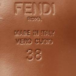 مملوكة مسبقًا Fendi Colibri Size 38 Black/Brown Zucca Mesh Slingback Pumps