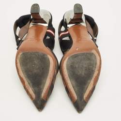 مملوكة مسبقًا Fendi Colibri Size 38 Black/Brown Zucca Mesh Slingback Pumps