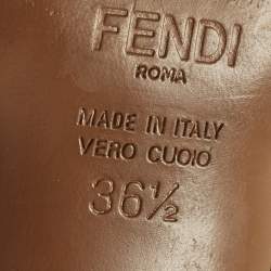 Pre Owned حذاء كعب عالي فندي كوليبري قماش أسود وشبكة FF بكعب مقاس 36.5