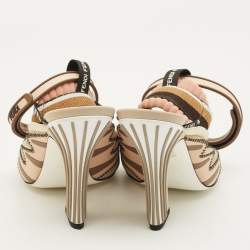 مملوكة مسبقًا Fendi Evie Size 39 Multicolor Mesh and Neoprene Ankle Strap Sandals