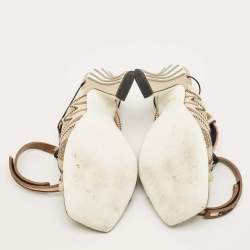 مملوكة مسبقًا Fendi Evie Size 39 Multicolor Mesh and Neoprene Ankle Strap Sandals