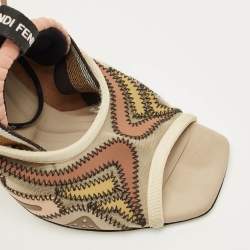 مملوكة مسبقًا Fendi Evie Size 39 Multicolor Mesh and Neoprene Ankle Strap Sandals