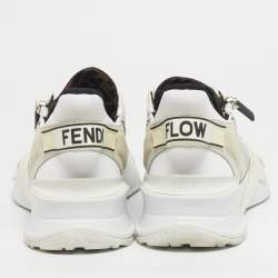 مملوكة مسبقًا Fendi Flow Size 39 White Patent Leather and Suede Low Top Sneakers