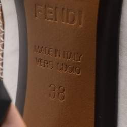 Pre Owned Fendi Polifonia Court Size 38 Multicolor Fabric and Lizard Embossed Leather Pumps