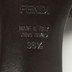 مملوكة مسبقًا Fendi Size 38.5 Brown/Black Zucca Canvas Bow Slide Sandals