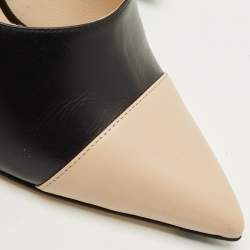 مملوكة مسبقًا حذاء كعب عالي فندي مقاس 38 جلد أسود / كريمي مقدمة مدببة