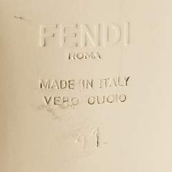 Pre Owned حذاء كعب عالي فنْدِي سلينغ باك جلد أسود مقاس 41