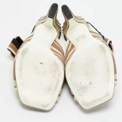 مملوكة مسبقًا صندل فندي فريدوم FF باتشوورك متعدد الألوان بحزام للكاحل مقاس 39.5