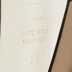 Pre Owned Fendi Size 35 Multicolor Fabric and Mesh Ankle Strap Sandals