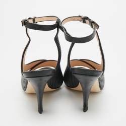 Pre Owned صندل فندي سير كاحل جلد نقش شعار مقاس 37