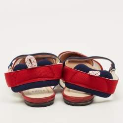 Pre Owned Fendi Colibri Size 39 Multicolor Canvas and Mesh Slingback Flats