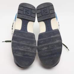 مملوكة مسبقًا Fendi Size 36 White Leather, Mesh and PVC Low Top Sneakers