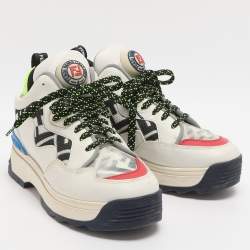 مملوكة مسبقًا Fendi Size 36 White Leather, Mesh and PVC Low Top Sneakers
