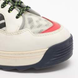 مملوكة مسبقًا Fendi Size 36 White Leather, Mesh and PVC Low Top Sneakers