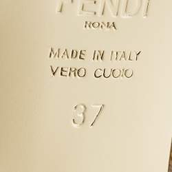 Pre Owned حذاء كعب عالي فندي كوليبري كانفاس زوكا وشبكة بحزام للكاحل مقاس 37