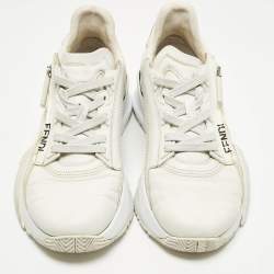 مملوكة مسبقًا Fendi Flow Size 38 White Leather Low Top Sneakers