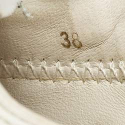 مملوكة مسبقًا Fendi Flow Size 38 White Leather Low Top Sneakers