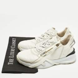 مملوكة مسبقًا Fendi Flow Size 38 White Leather Low Top Sneakers