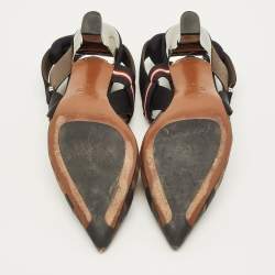 مملوكة مسبقًا حذاء كعب عالي فندي كوليبري مش و كانفاس بني/أسود مقاس 38