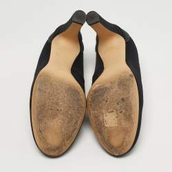 Pre Owned Fendi Promenade Size 39 Black Lace and Mesh Pumps