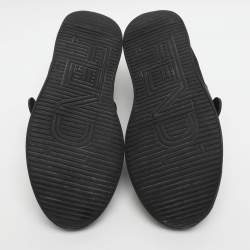 Pre Owned Fendi Rockoko Size 37 Brown Zucca Knit Fabric Low Top Sneakers