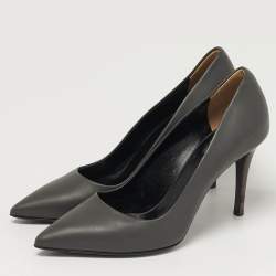مملوكة مسبقًا Fendi Size 36.5 Dark Grey Leather Pointed Toe Pumps