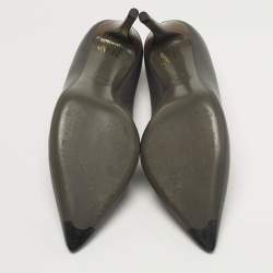 مملوكة مسبقًا Fendi Size 36.5 Dark Grey Leather Pointed Toe Pumps