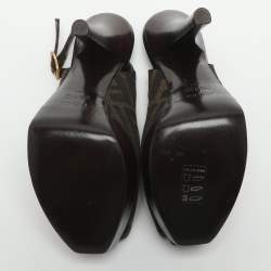 مملوكة مسبقًا Fendi Fendista Size 35 Brown Zucca Canvas Platform Sandals