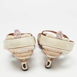 Pre Owned حذاء سليب باك فندي شبك زوكا أسود/بني مقاس 38