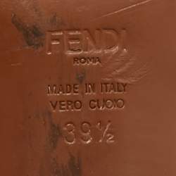 Pre Owned حذاء سليب باك فندي شبك زوكا أسود/بني مقاس 38