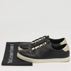 Pre Owned Fendi Rockoclick Size 41 Black Leather Slip On Sneakers