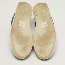 Pre Owned Fendi Rockoclick Size 41 Black Leather Slip On Sneakers