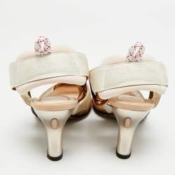 Pre Owned Fendi Colibri Size 36 Brown Leather and PVC Slingback Pumps