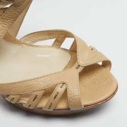 مملوكة مسبقًا Fendi Size 40 Beige Leather Strappy Sandals