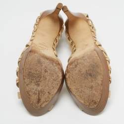 مملوكة مسبقًا Fendi Size 40 Beige Leather Strappy Sandals