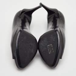 مملوكة مسبقًا Fendi Size 40 Black Patent Leather Peep Toe Pumps