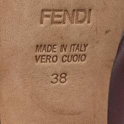مملوكة مسبقًا Fendi Fendista Size 38 Burgundy Leather Platform Pumps