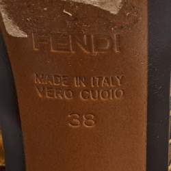 مملوكة مسبقًا حذاء كعب عالي فيندي فيونيكة جلد بايثون أصفر/أسود منصة مقدمة مفتوحة مقاس 38