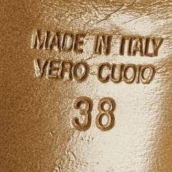 Pre Owned  Fendi Size 38 Tri Color Raffia and Python Platform Slingback Sandals