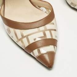 Pre Owned Fendi Colibri Size 40 Multicolor Leather and PVC Slingback Pumps