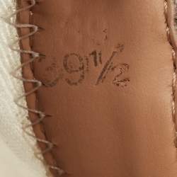 مملوكة مسبقًا Fendi Flow Size 39.5 Beige/White Fabric and Suede Lace Up Sneakers