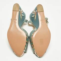 مملوكة مسبقًا Fendi Size 39 Blue Patent Leather Ankle Strap Wedge Sandals