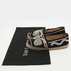 Pre Owned Fendi Size 37 Black Fabric Espadrille Flats