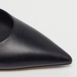 Pre Owned Fendi Fendi first Size 38 Black Leather Wedge Pumps