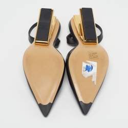 Pre Owned Fendi Fendi first Size 38 Black Leather Wedge Pumps