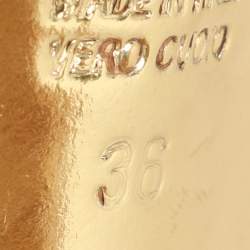 Pre Owned صندل فندي سيور للكاحل مصنوع من جلد لامع وقماش الساتان متعدد الألوان مقاس 36