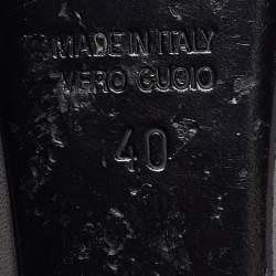 مملوكة مسبقًا حذاء كعب عالى فندي  كعب روكي جلد وكانفاس زوكا  بني مقاس 38.5