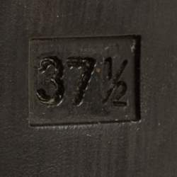 Pre Owned Fendi Size 37.5 Dark Brown Leather Platform Ankle Length Boots