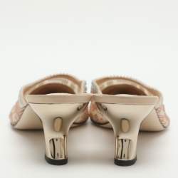مملوكة مسبقًا Fendi Colibri Embellished Size 40.5 Beige Mesh Mules
